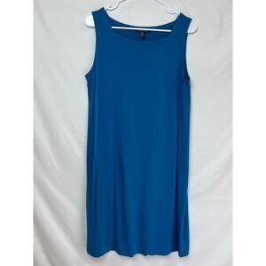 Eileen Fisher Women's M Blue Sleeveless Knee Length Beach Vacation Summer Dress